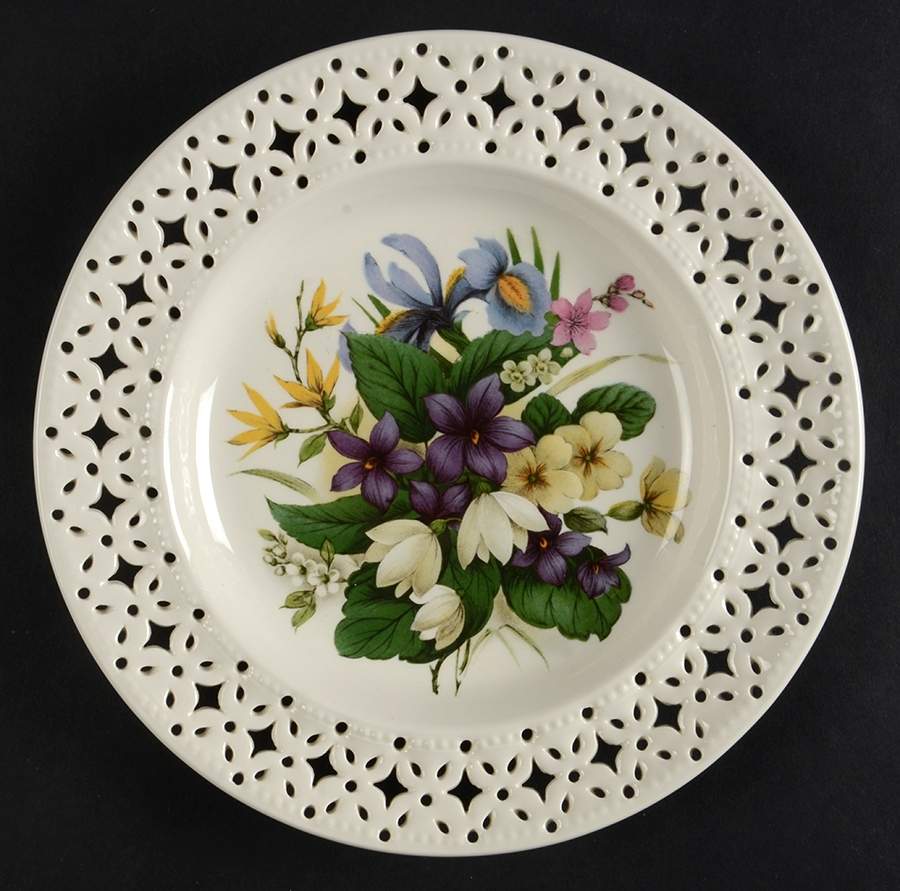 Creamware Pierced Bread & Butter Plate by Hartley Greens-1