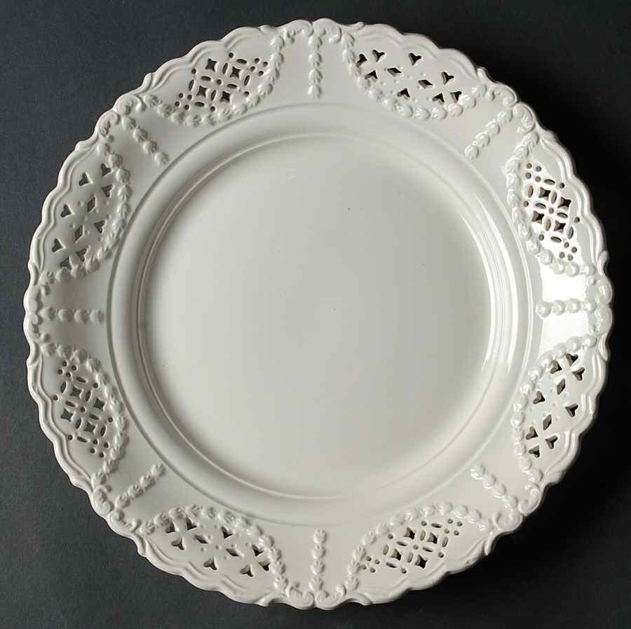 Creamware Pierced Fruit Dish Plate by Hartley Greens-1