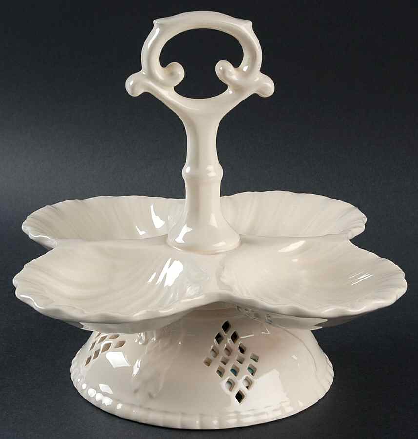 Creamware Pierced Small Centerpiece by Hartley Greens-1