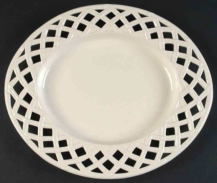 Creamware Pierced 12" Oval Serving Platter by Hartley Greens-1
