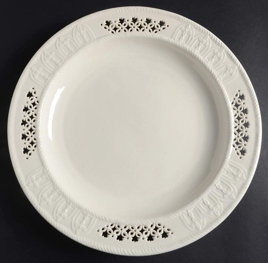 Creamware Pierced 12" Chop Plate (Round Platter) by Hartley Greens-1