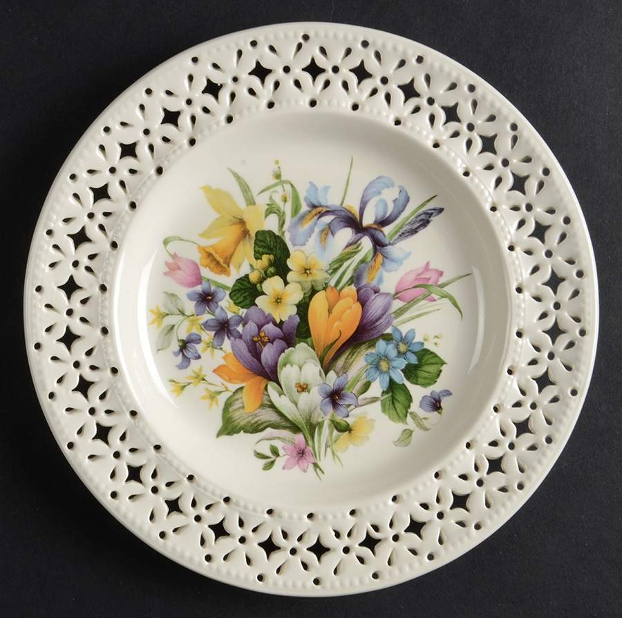 Creamware Pierced Bread & Butter Plate by Hartley Greens-1