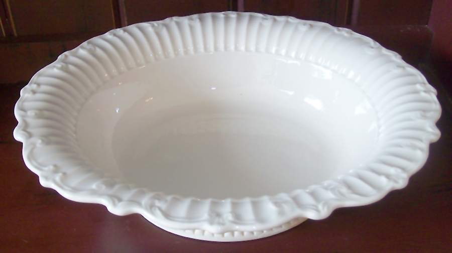 Creamware Pierced 13" Oval Basin by Hartley Greens-1
