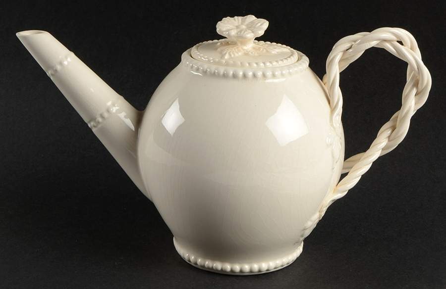 Creamware Pierced Mini Teapot & Lid by Hartley Greens-1