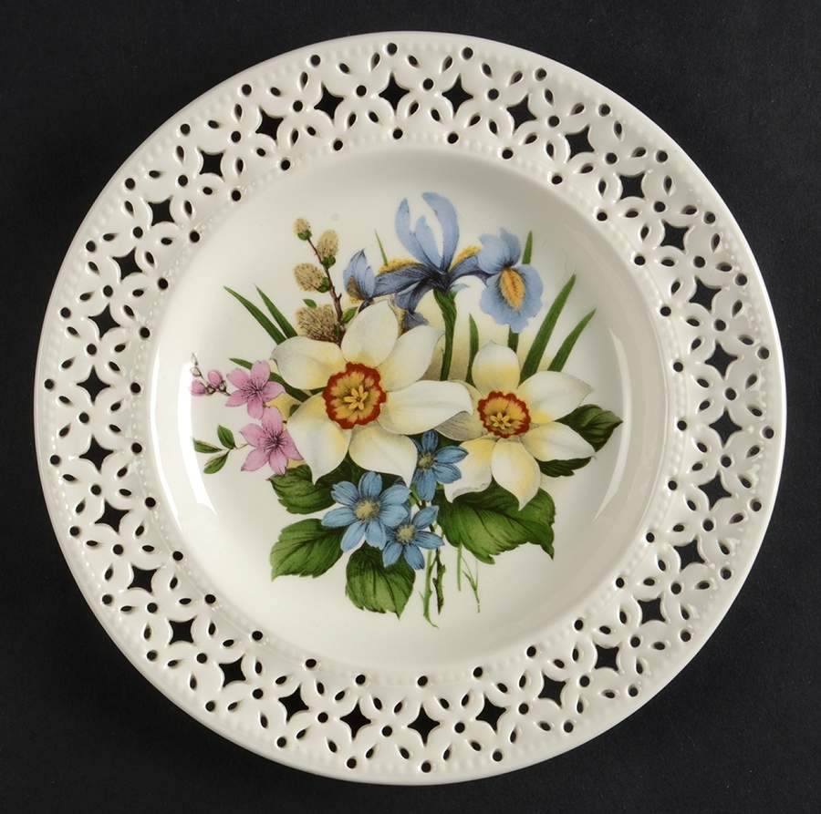 Creamware Pierced Bread & Butter Plate by Hartley Greens-1