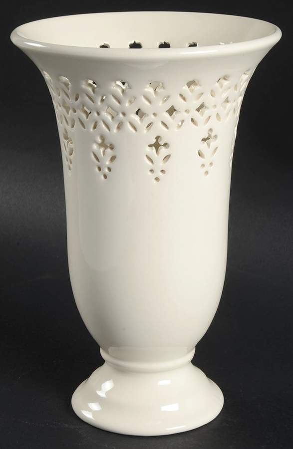 Creamware Pierced 9" Pierced Vase by Hartley Greens-1