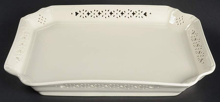 Creamware Pierced Rectangular Tray by Hartley Greens-1
