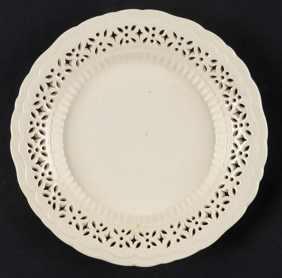 Creamware Pierced 6" Pierced Plate by Hartley Greens-1