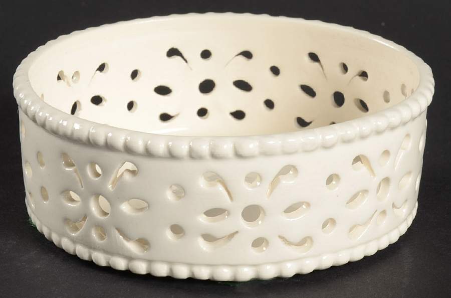 Creamware Pierced Wine Bottle Coaster by Hartley Greens-1