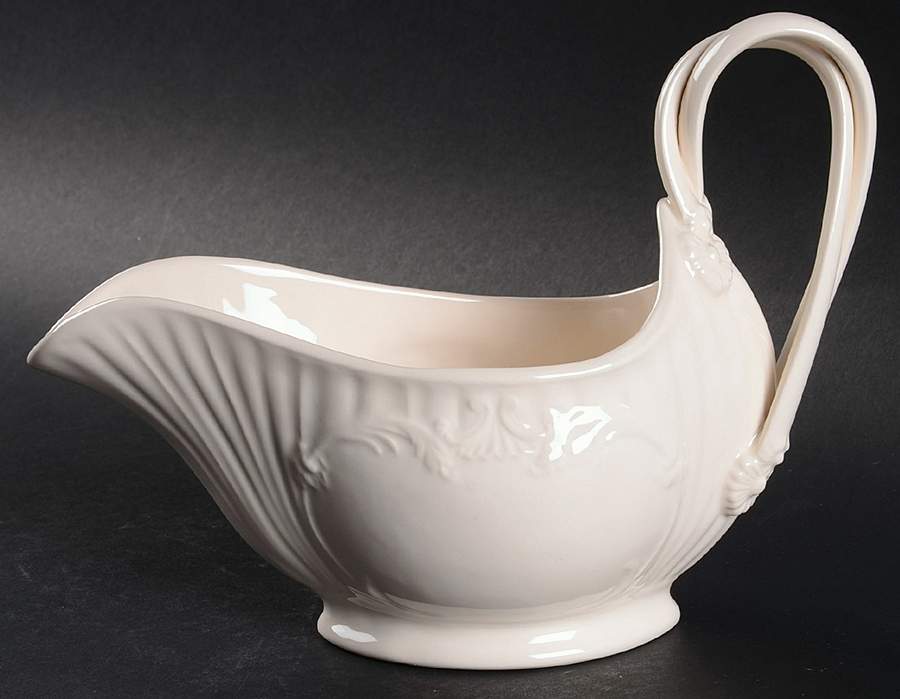 Creamware Pierced Gravy Boat by Hartley Greens-1