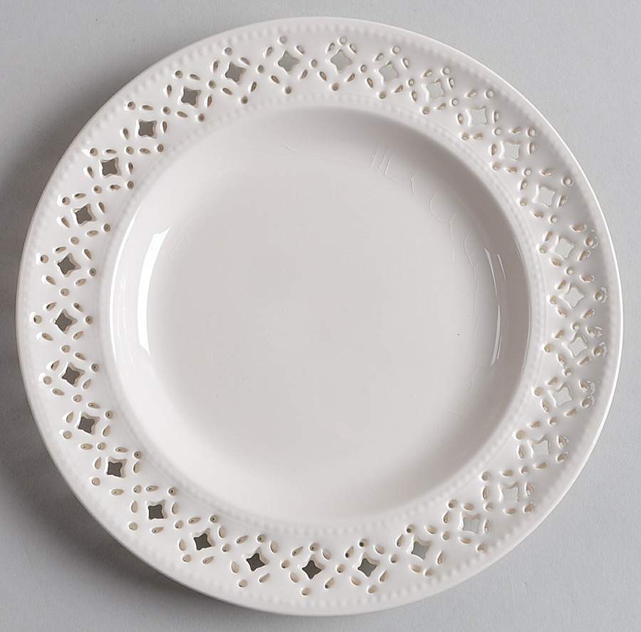 Creamware Pierced Bread & Butter Plate by Hartley Greens-1
