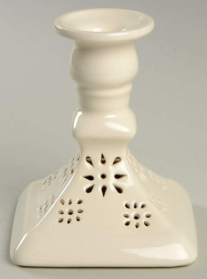 Creamware Pierced Small Candlestick by Hartley Greens-1