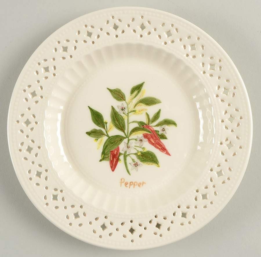 Creamware Pierced Accent Bread & Butter Plate by Hartley Greens-1
