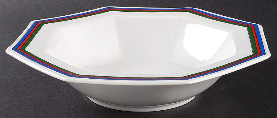 French Stripes Red 10" Round Vegetable Bowl by Daniel Hechter-1