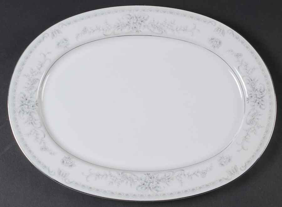 Misty Blue 14" Oval Serving Platter by Home Beautiful-1