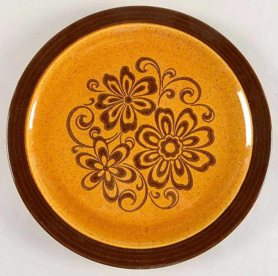 Gold Glade 12" Chop Plate (Round Platter) by Homer Laughlin -1