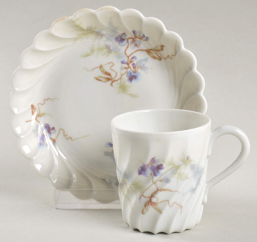 Schleiger 1026-3 Flat Demitasse Cup & Saucer Set by Haviland-1