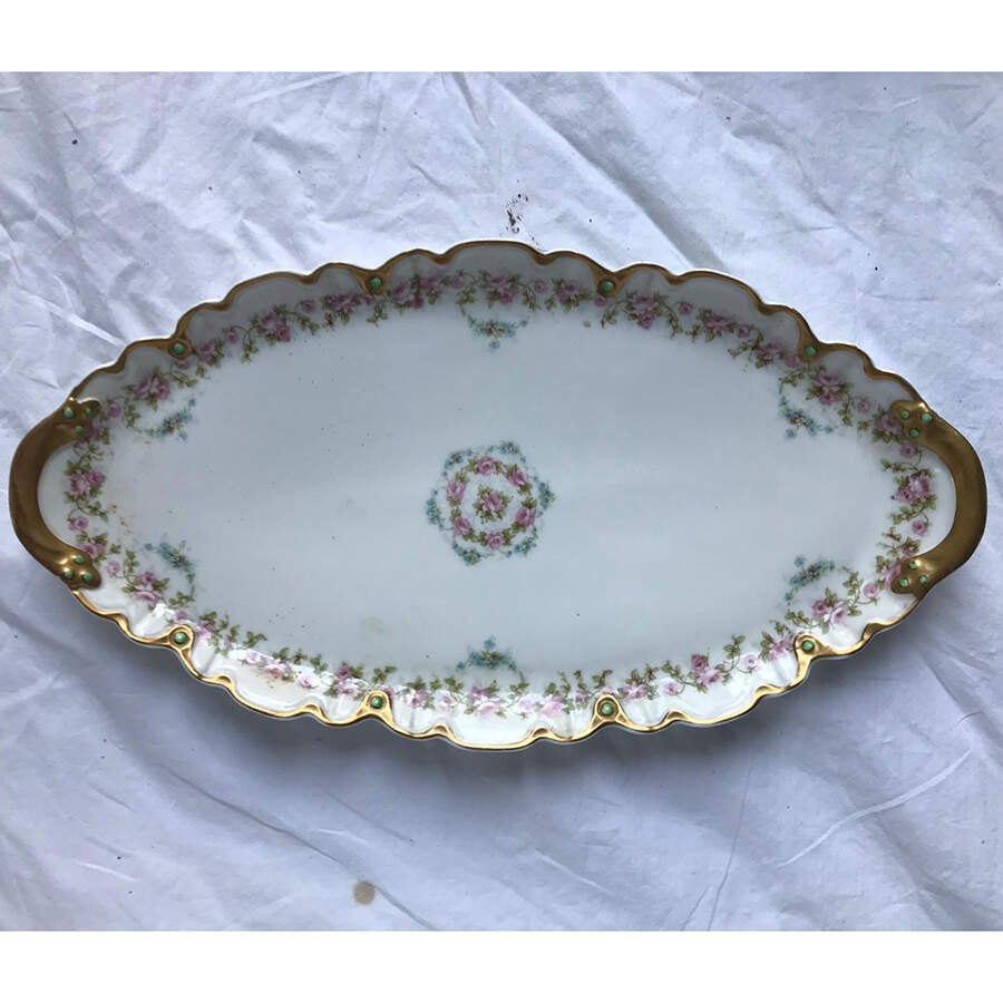 Schleiger 877A 13" Oval Serving Platter by Haviland-1