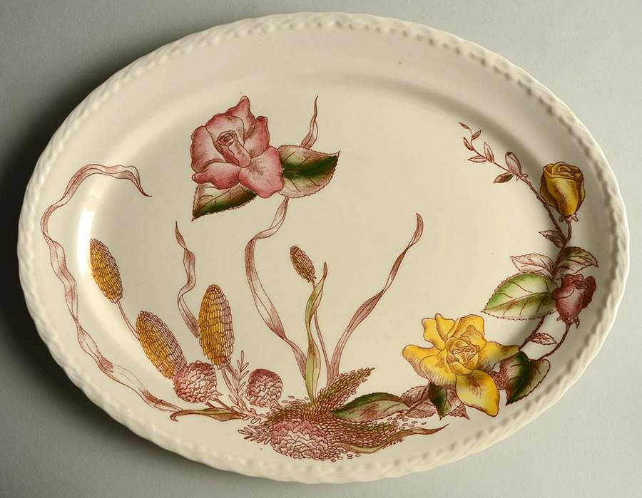 Rosedale 13" Oval Serving Platter by Harmony House China-1