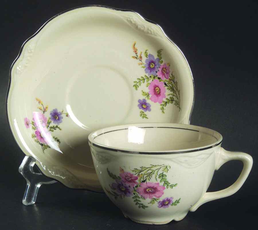 VR175 Flat Cup & Saucer Set by Homer Laughlin -1