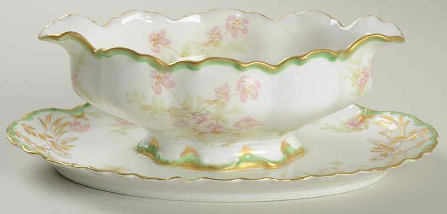 Schleiger 52I Gravy Boat with Attached Underplate by Haviland-1