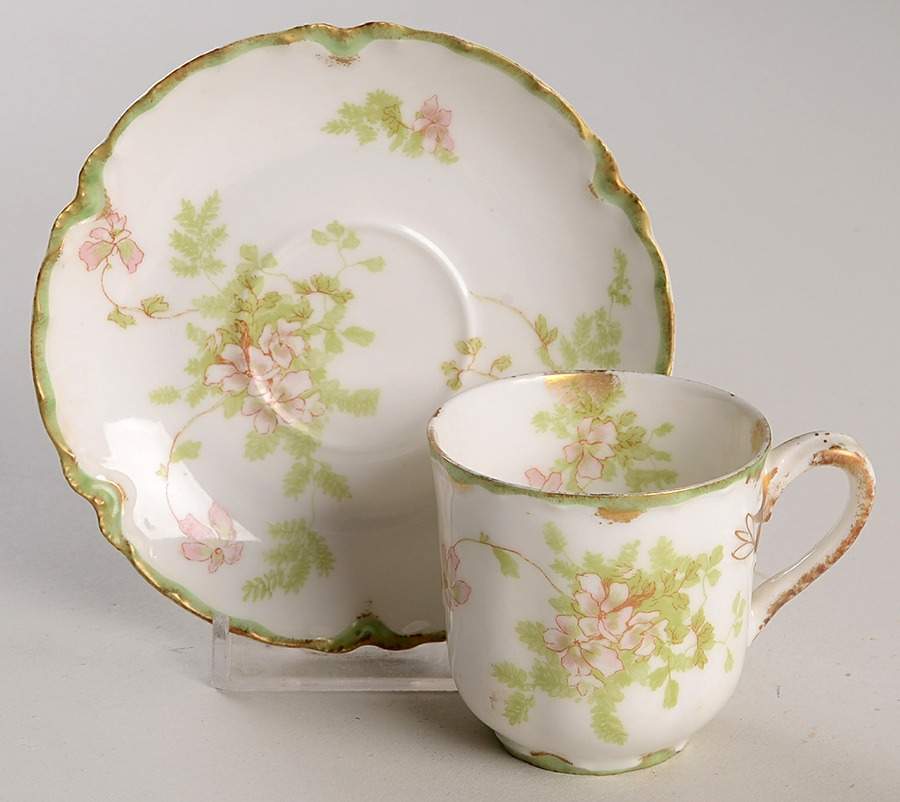 Schleiger 52I Flat Demitasse Cup & Saucer Set by Haviland-1
