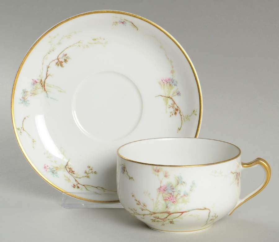Schleiger 903 Flat Cup & Saucer Set by Haviland-1