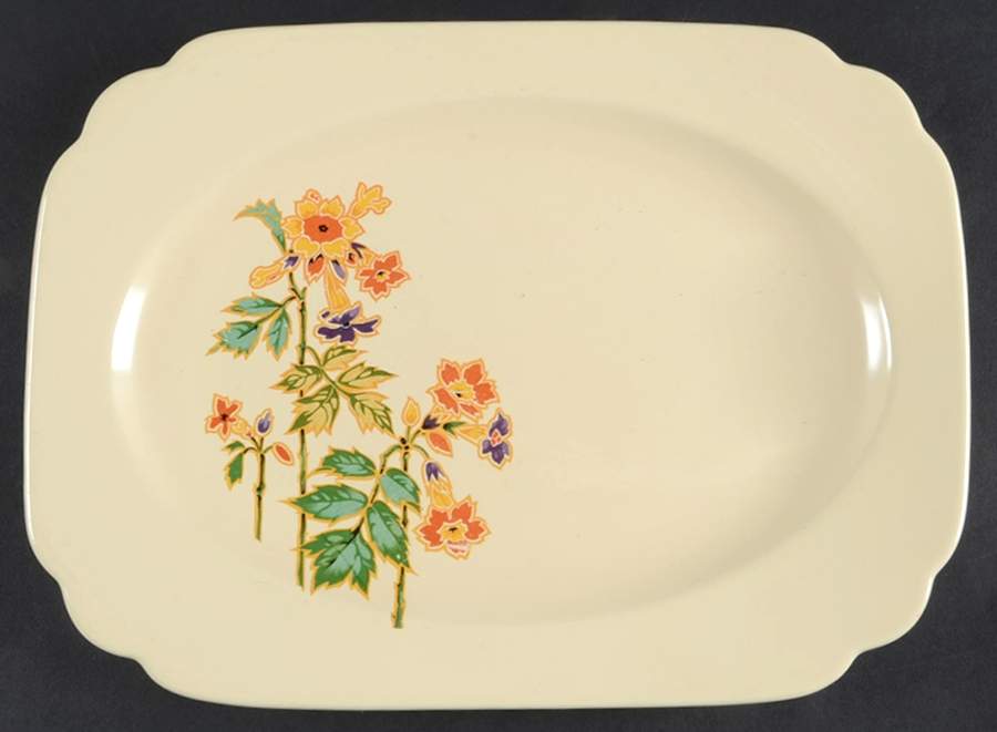 Columbine 10" Oval Serving Platter by Homer Laughlin -1