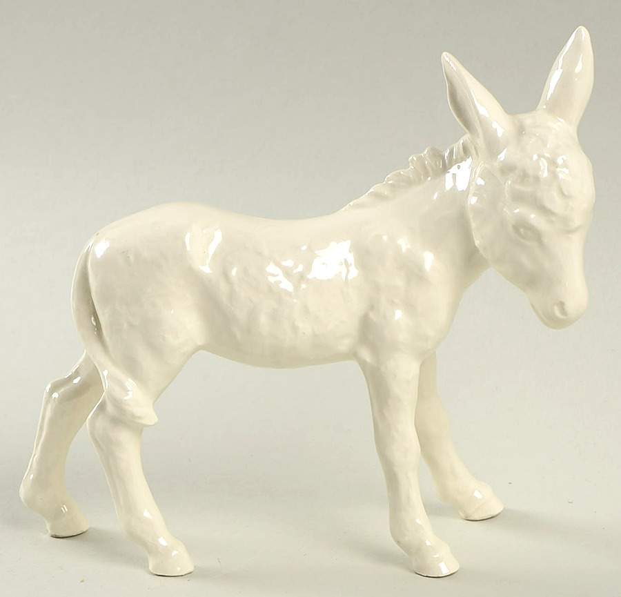 Nativity All White Figures Tm4-Donkey - Boxed by M.I. Hummel-1