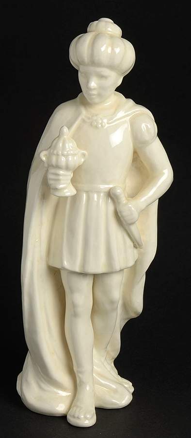 Nativity All White Figures Tm3-Moorish King Standing - Boxed by M.I. Hummel-1
