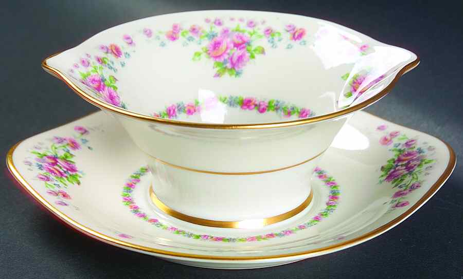 Opera Gravy Boat with Attached Underplate by Haviland-1