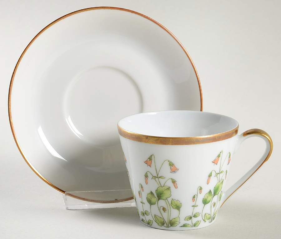 Linnaea Borealis (Smooth) Flat Demitasse Cup & Saucer Set by Hackefors-1