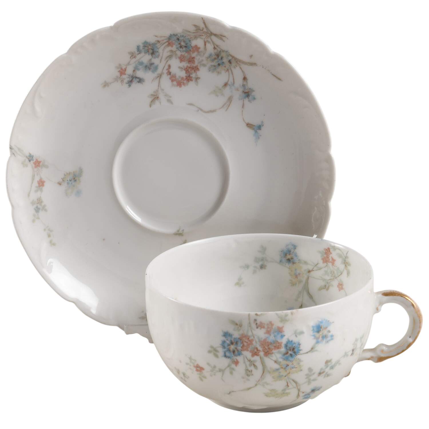 Schleiger 1018b Flat Cup & Saucer Set by Haviland-1