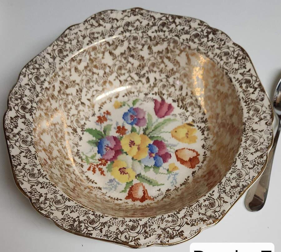 Old English Sampler Rim Cereal Bowl by Hollinshead & Kirkham-1