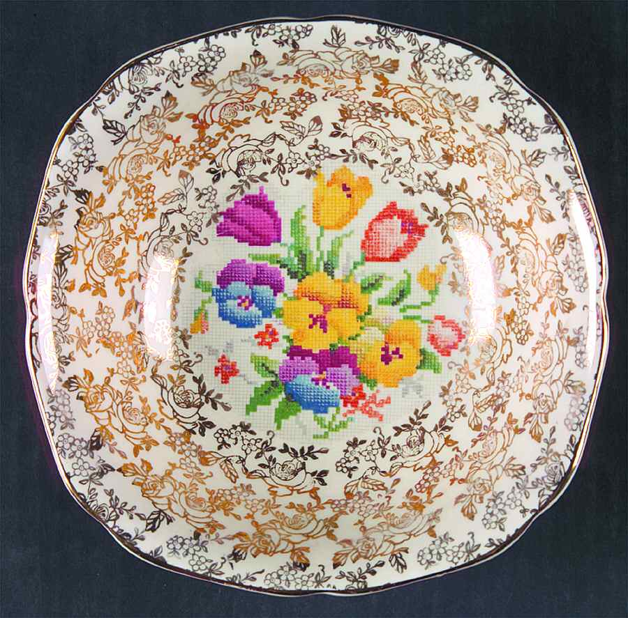 Old English Sampler Square Cereal Bowl by Hollinshead & Kirkham-1