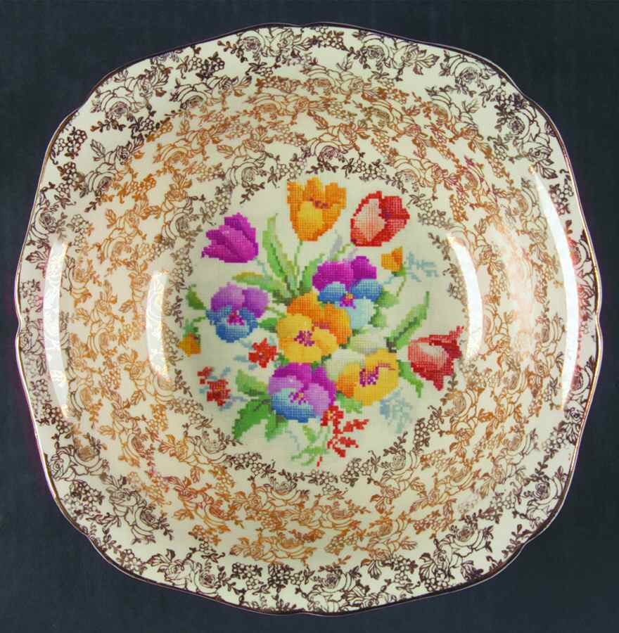 Old English Sampler 9" Round Vegetable Bowl by Hollinshead & Kirkham-1