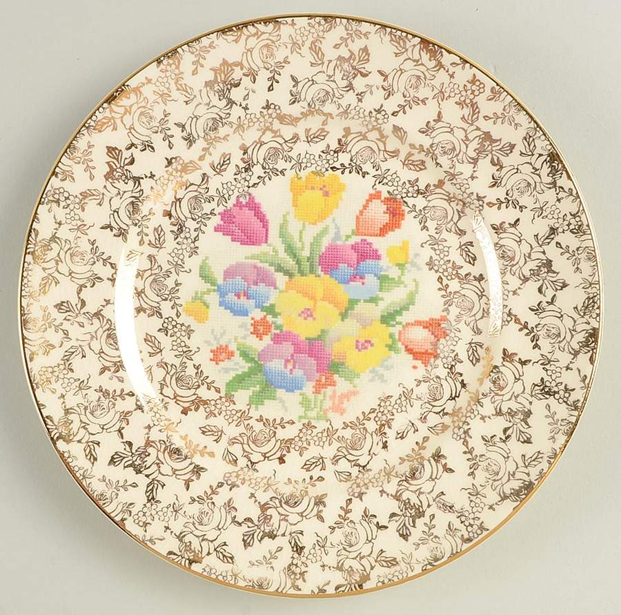 Old English Sampler Salad Plate by Hollinshead & Kirkham-1