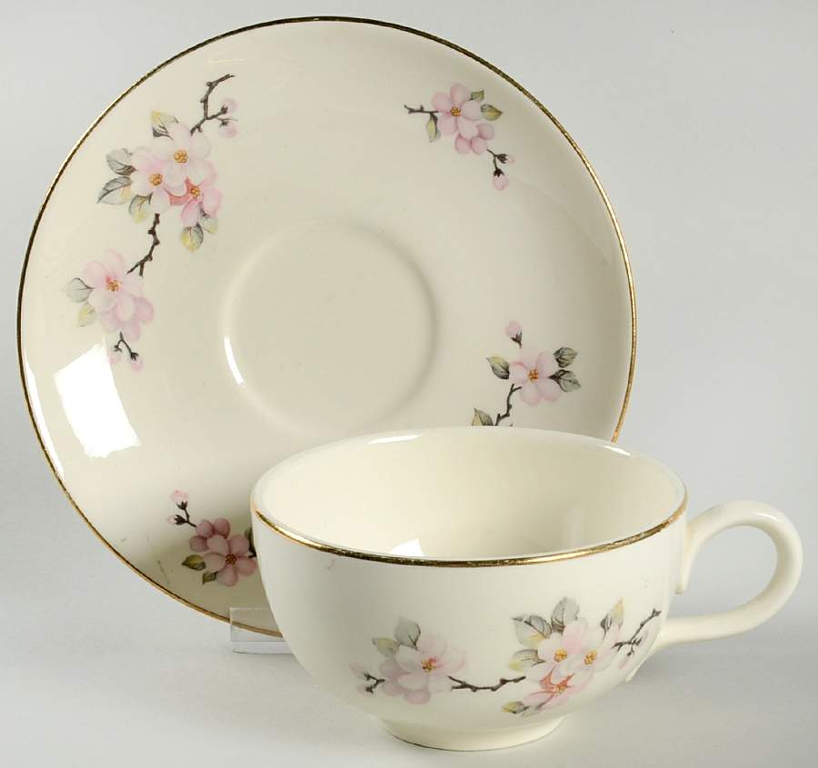 RY102 Footed Cup & Saucer Set by Homer Laughlin -1
