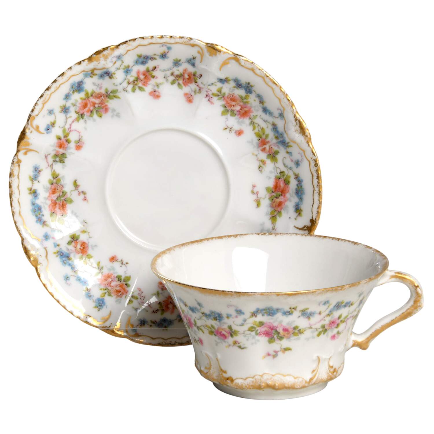 Schleiger 1047 Flat Cup & Saucer Set by Haviland-1