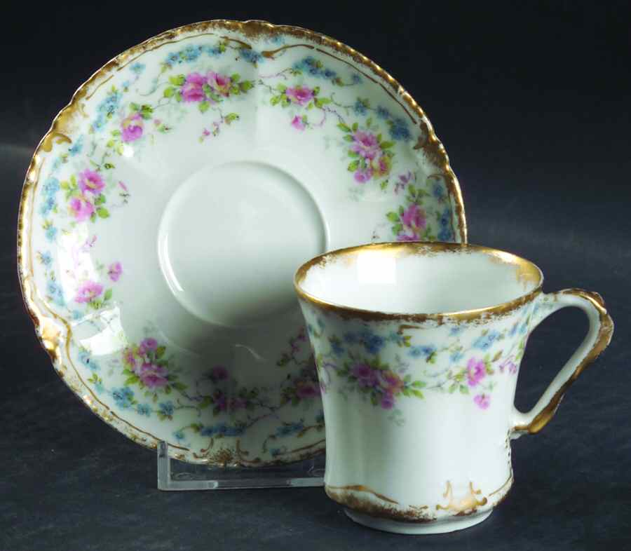 Schleiger 1047 Flat Demitasse Cup & Saucer Set by Haviland-1