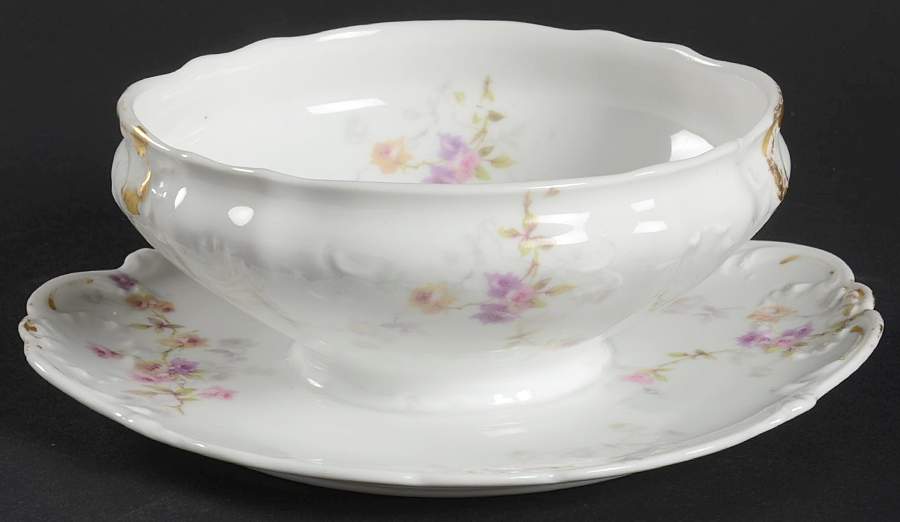 Schleiger 339J Gravy Boat with Attached Underplate by Haviland-1