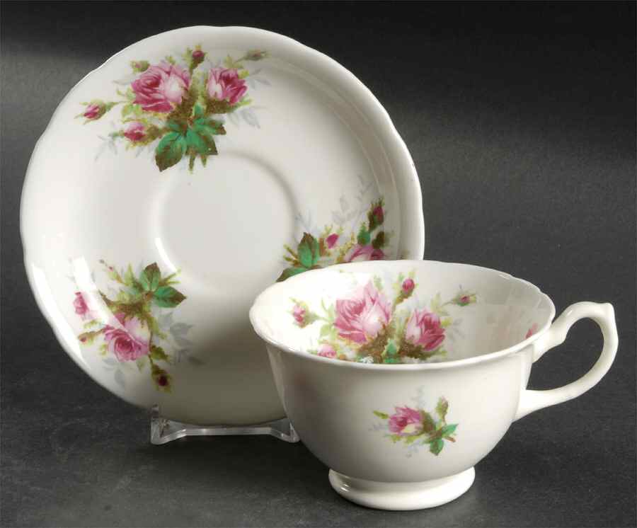 Grandmother's Rose Footed Cup & Saucer Set by Hammersley-1