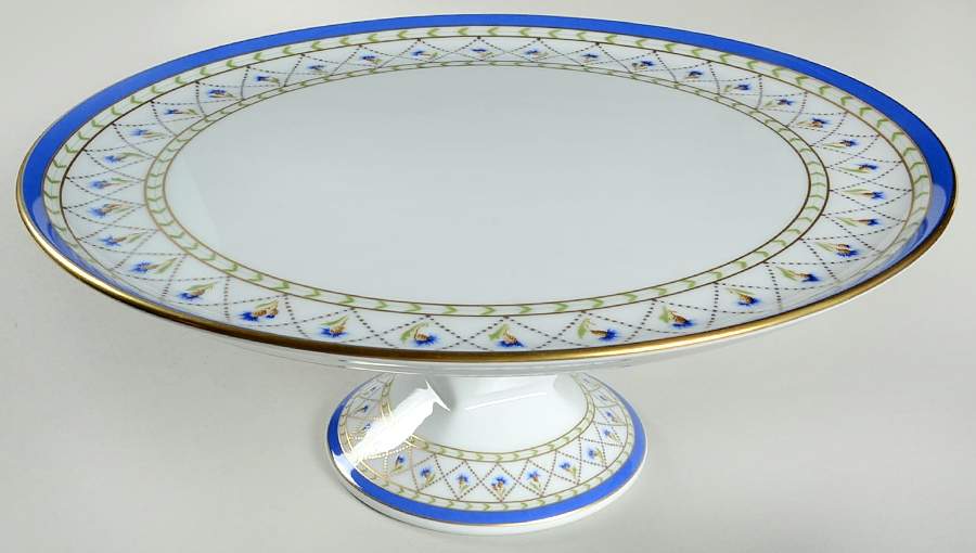 Val De Loire (Blue Band) 12" Diameter Pedestal Cake Stand by Haviland-1