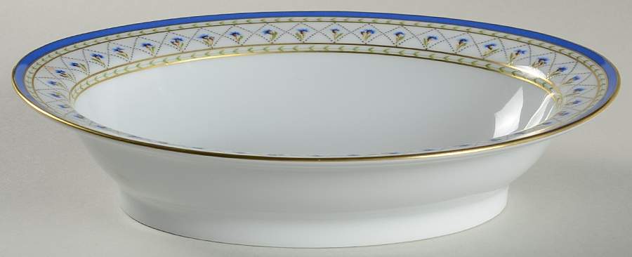 Val De Loire (Blue Band) 9" Oval Vegetable Bowl by Haviland-1