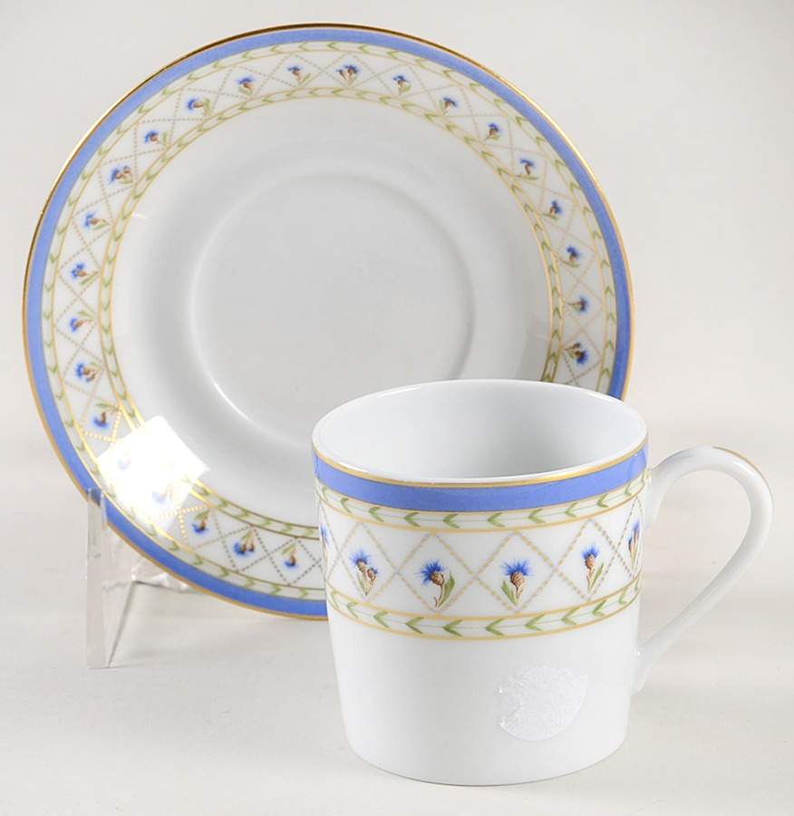 Val De Loire (Blue Band) Flat Demitasse Cup & Saucer Set by Haviland-1