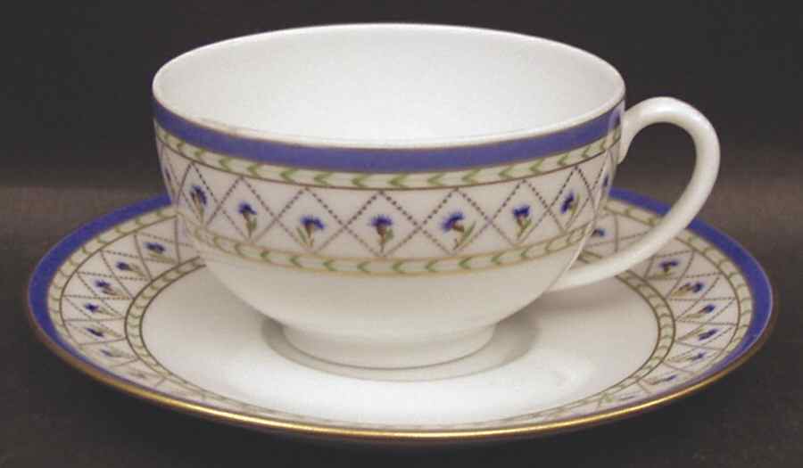 Val De Loire (Blue Band) Flat Cup & Saucer Set by Haviland-1