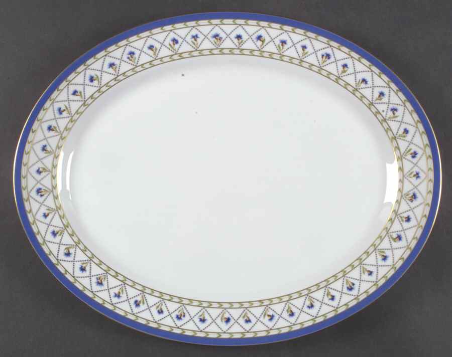 Val De Loire (Blue Band) 15" Oval Serving Platter by Haviland-1