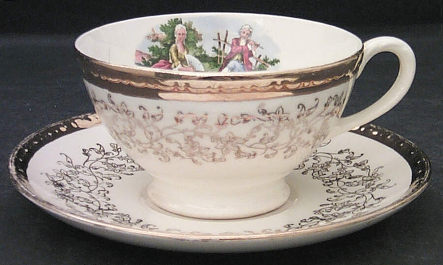 HLC804 Footed Cup & Saucer Set by Homer Laughlin -1