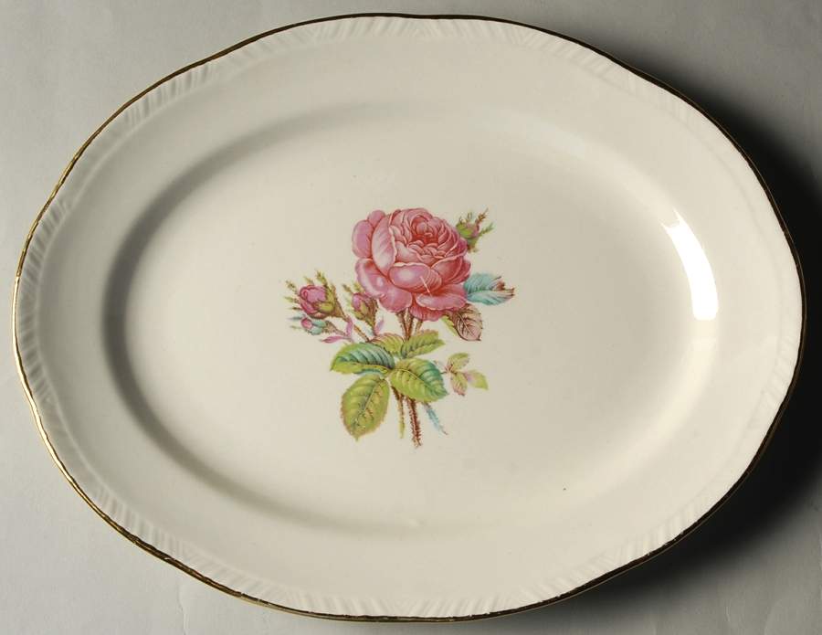 Calirose 11" Oval Serving Platter by Homer Laughlin -1