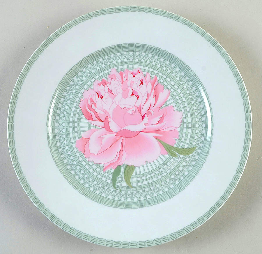 Les Pivoines White Dinner Plate by Hermes-1